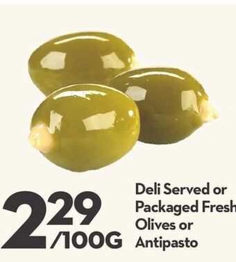 Longo's Deli served or packaged fresh olives or antipasto offer
