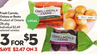 Longo's Fresh carrots, onions or beets offer