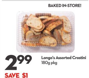 Longo's Longo's assorted crostini offer