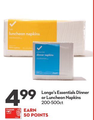 Longo's Longo's essentials dinner or luncheon napkins offer