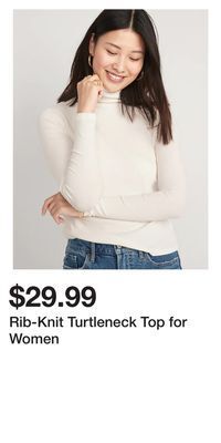 Old Navy Rib-knit turtleneck top for women offer