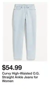 Old Navy Curvy high-waisted o.g. straight ankle jeans for women offer