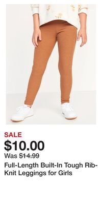Old Navy Full-length built-in tough rib-knit leggings for girls offer