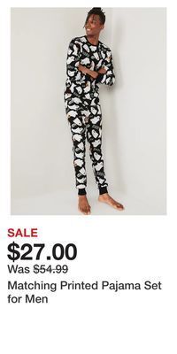 Old Navy Matching printed pajama set for men offer