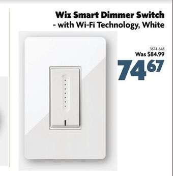 Home Hardware Wiz smart dimmer switch - with wi-fi technology, white offer