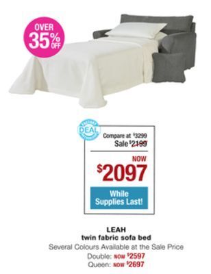 La Z Boy Leah twin fabric sofa bed offer