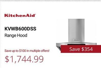 Canadian Appliance Source Kitchenaid range hood offer