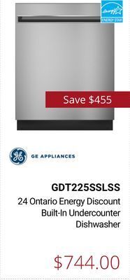 Canadian Appliance Source Ge appliances 24 ontario energy discount built-in undercounter dishwasher offer