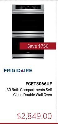 Canadian Appliance Source Frigidaire 30 both compartments self clean double wall oven offer