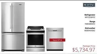 Canadian Appliance Source Refrigerator mff2258fez, range ymes8800fz, dishwasher mdb9959skz offer