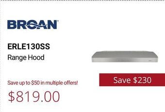 Canadian Appliance Source Broan range hood offer