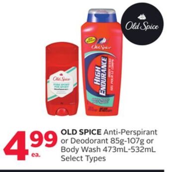 Rexall Old spice anti-perspirant or deodorant 85g-107g or body wash 473ml-532ml offer