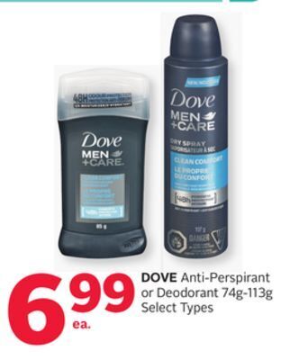 Rexall Dove anti-perspirant or deodorant offer