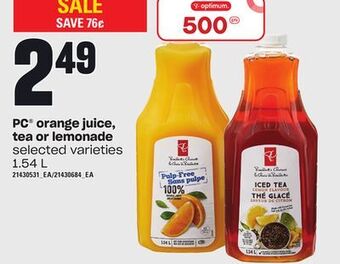 Independent City Market Pc® orange juice, tea or lemonade, 1.54 l offer