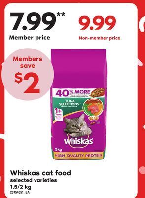 Independent City Market Whiskas cat food, 1.5/2 kg offer