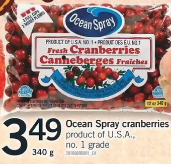 Fortinos Ocean spray cranberries offer
