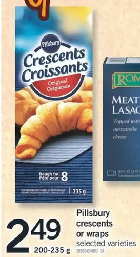 Fortinos Pillsbury crescents or wraps offer