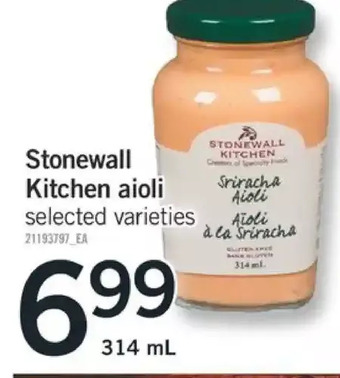 Fortinos Stonewall kitchen aioli offer