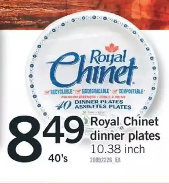Fortinos Royal chinet dinner plates offer