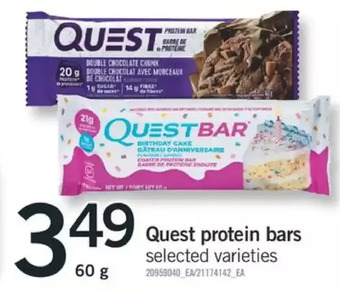 Fortinos Quest protein bars offer