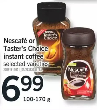 Fortinos Nescafé or taster's choice instant coffee offer