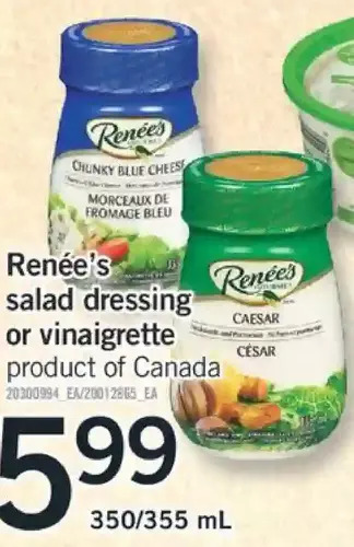 Fortinos Renée's salad dressing or vinaigrette offer