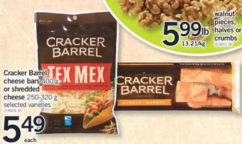Fortinos Cracker barrel cheese bars or shredded cheese offer