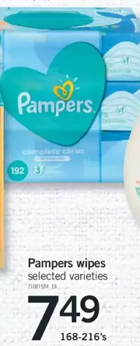 Fortinos Pampers wipes offer