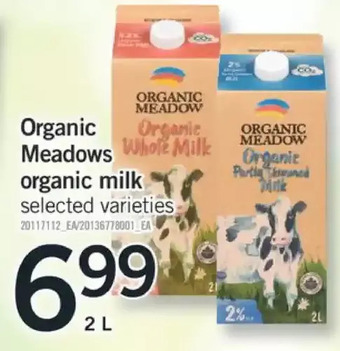 Fortinos Organic meadows organic milk offer