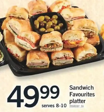 Fortinos Sandwich favourites platter offer