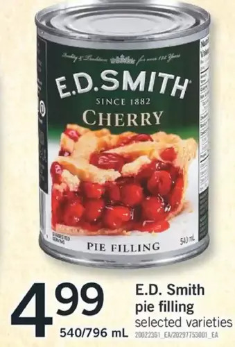 Fortinos E.d. smith pie filling offer