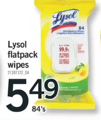Fortinos Lysol flatpack wipes offer