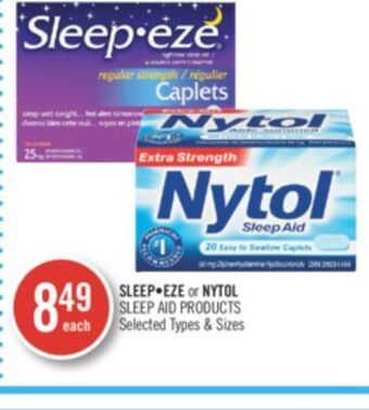 Shoppers Drug Mart Sleep•eze or nytol sleep aid products offer