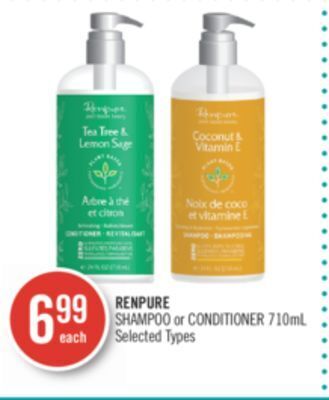Shoppers Drug Mart Renpure shampoo or conditioner offer