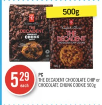 Shoppers Drug Mart Pc the decadent chocolate chip or chocolate chunk cookie offer