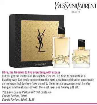 Shoppers Drug Mart Ysl libre eau de parfum gift set offer