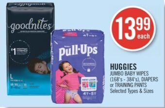Shoppers Drug Mart Huggies jumbo baby wipes (168's - 384's), diapers or training pants offer