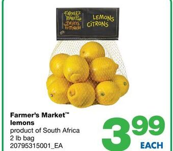 Wholesale Club Farmer's market™ lemons, 2 lb bag offer