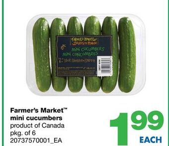 Wholesale Club Farmer's market™ mini cucumbers, pkg. of 6 offer