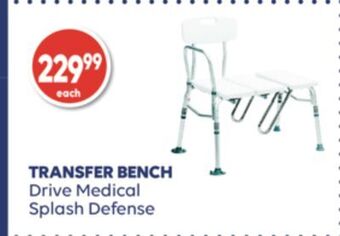 Wellwise by Shoppers Transfer bench drive medical splash defense offer