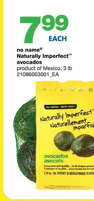 Wholesale Club No name® naturally imperfect™ avocados, 3 lb offer
