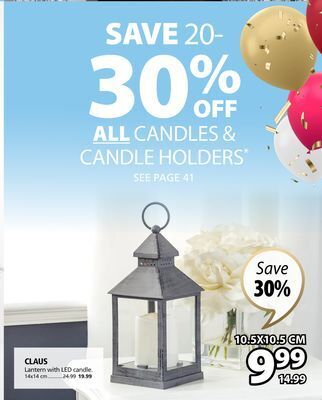 JYSK Claus lantern with led candle offer