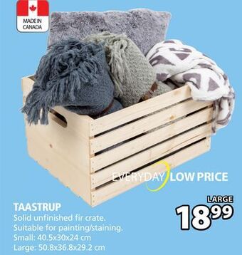 JYSK Taastrup solid unfinished fir crate offer