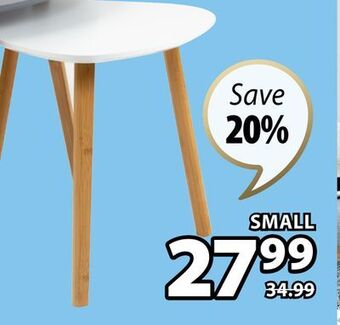 JYSK Taps small nesting side table featuring natural bamboo legs offer