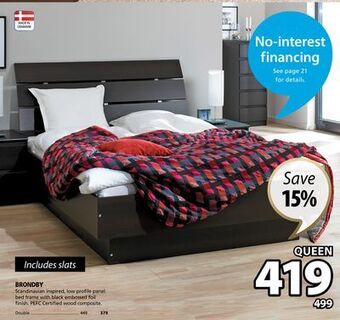 JYSK Brondby scandinavian inspired, low profile panel bed frame offer
