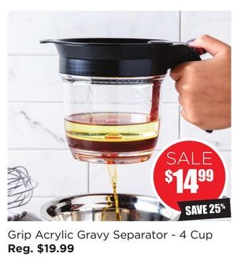 Kitchen Stuff Plus Grip acrylic gravy separator-4 cup offer