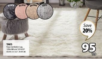 JYSK Taks faux lambskin rug offer