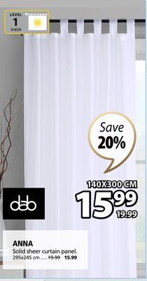 JYSK Anna solid sheer curtain panel offer