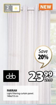 JYSK Farrah light filtering curtain panel offer