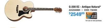 Long & McQuade Gibson g-200 ec - antique natural offer